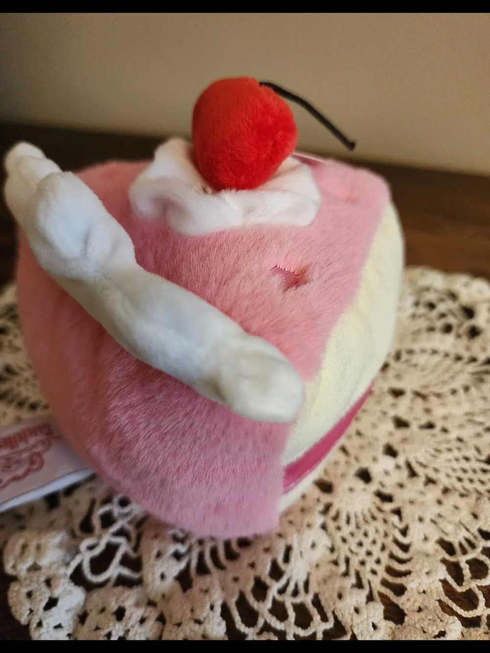 Cute Pink Plush Cake Slice Stuffed Toy - Plush Cuddle Barn 